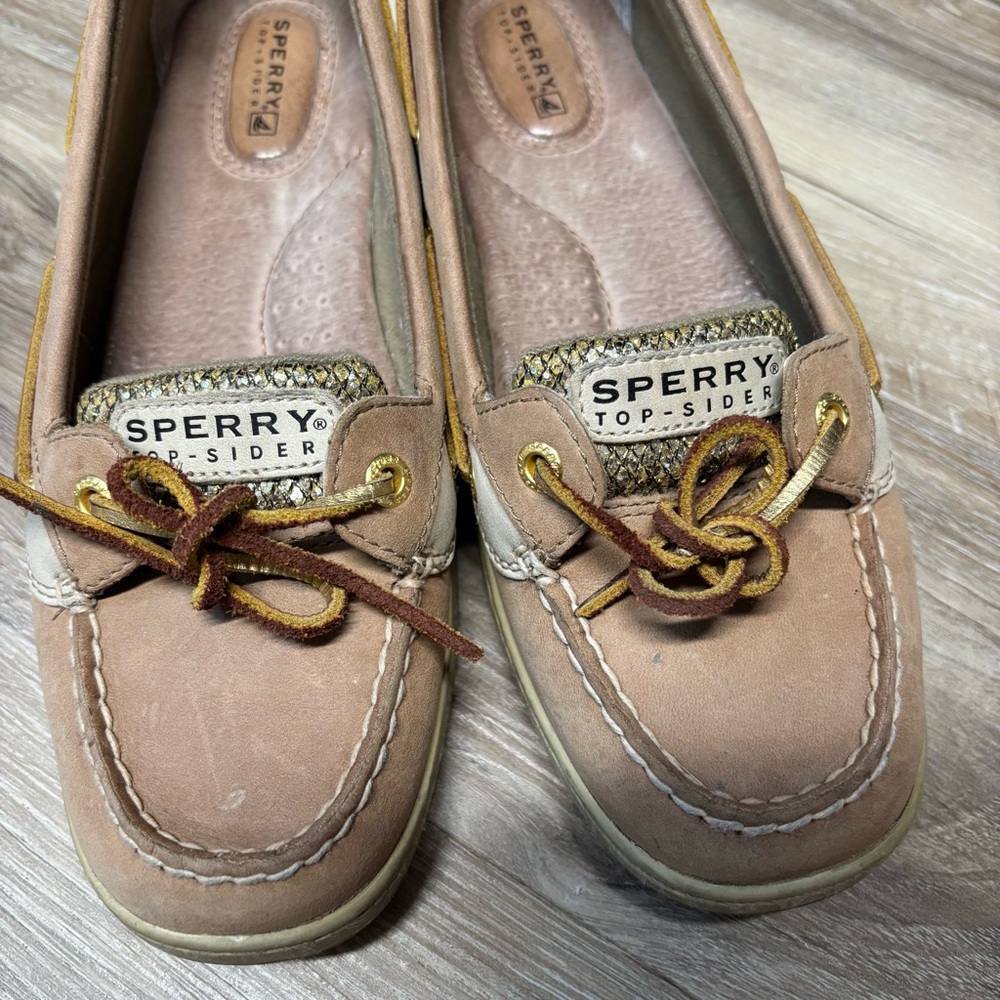 Sperry Leather Gold Sparkle Top Sider Size 8.5